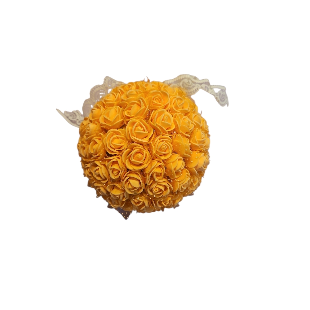 Unbranded Artificial Rose Ball Home Decor Orange Handmade